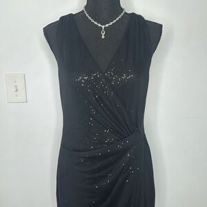 Black Ralph Lauren Evening Dress with Faux Side Slit